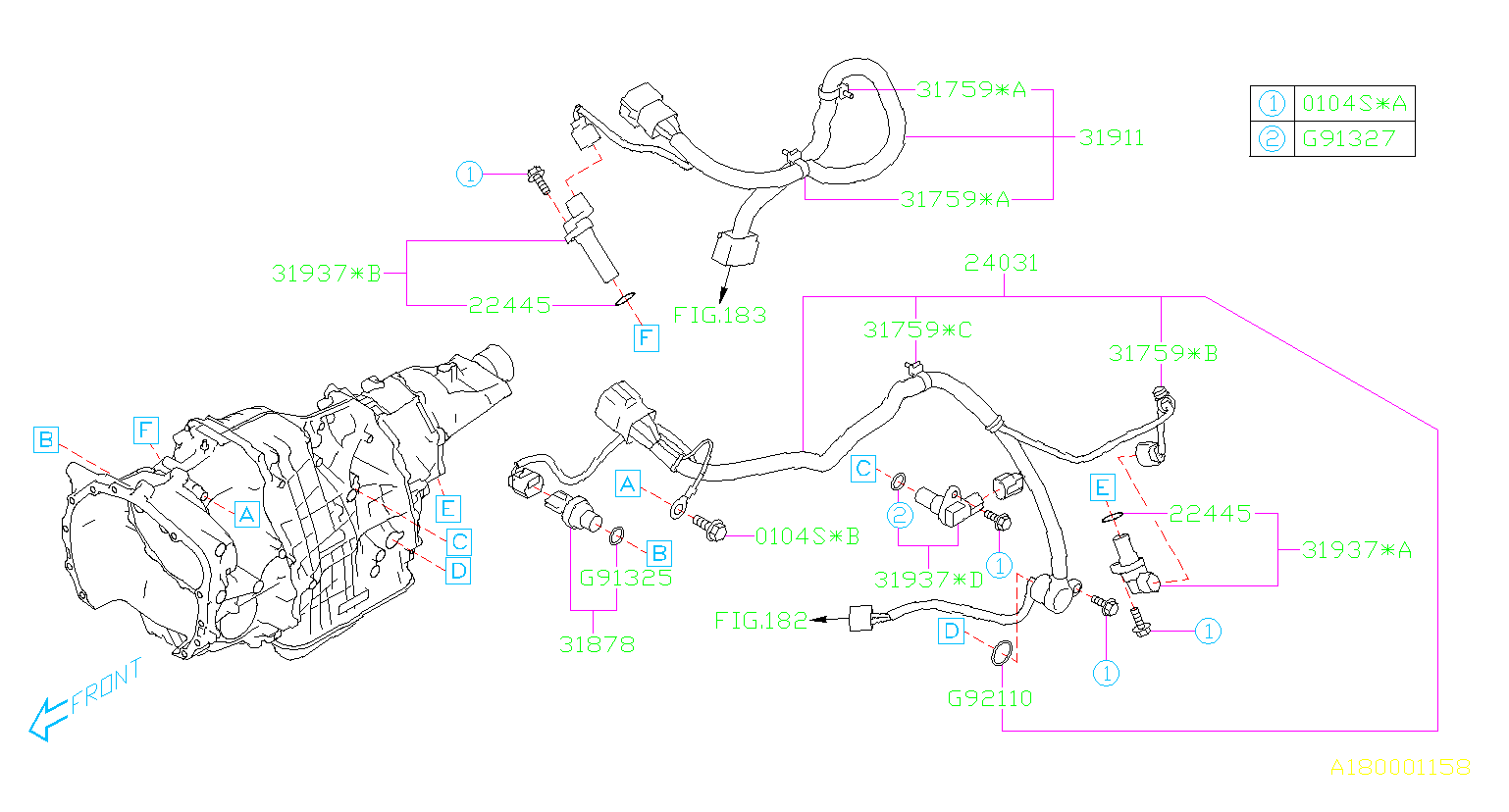 Subaru Outback Sensor Oil Pressure. Sensor Oil PRS. CONTROL, SHIFT