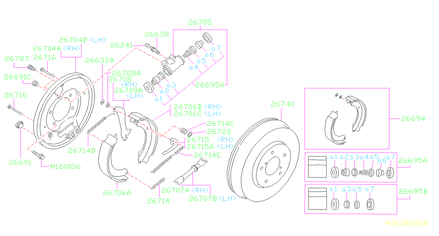 Subaru Impreza Back Plate Brake. (Right, Rear). W/O ABS. W/O.ABS ...